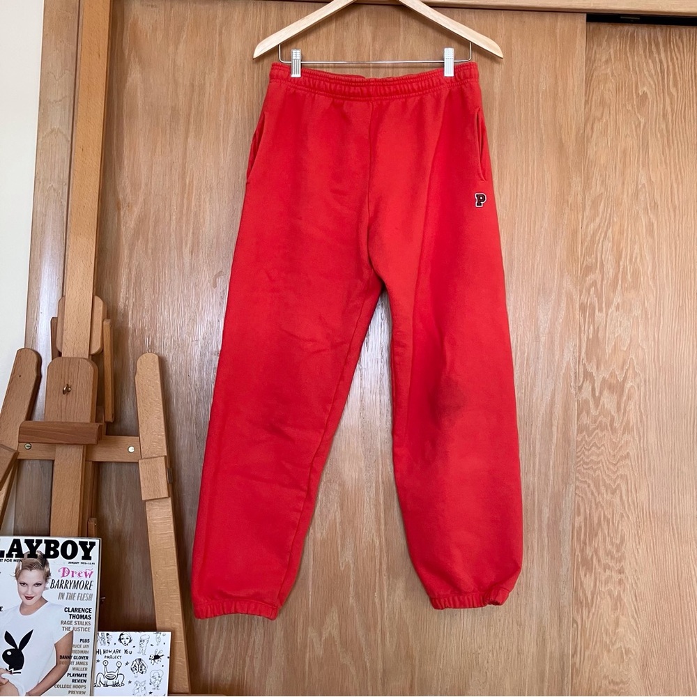 Bright coral red Victoria's Secret PINK sweatpants!